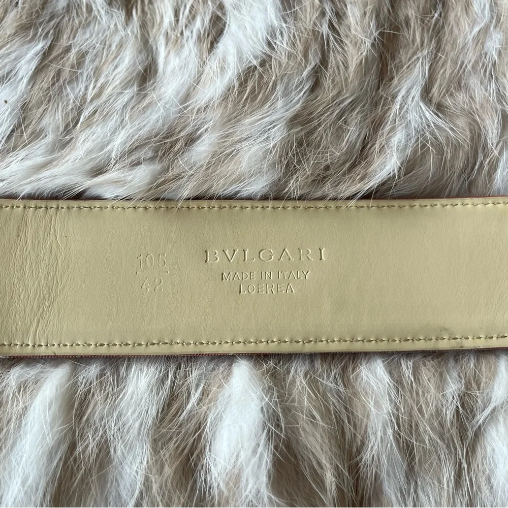Bvlgari Pink Logo Print Canvas Logo Buckle Belt